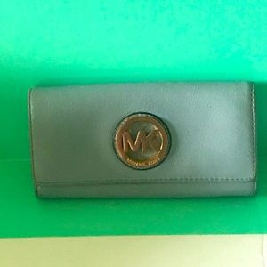 Michael Kors Light Blue Carryall Fulton Wallet